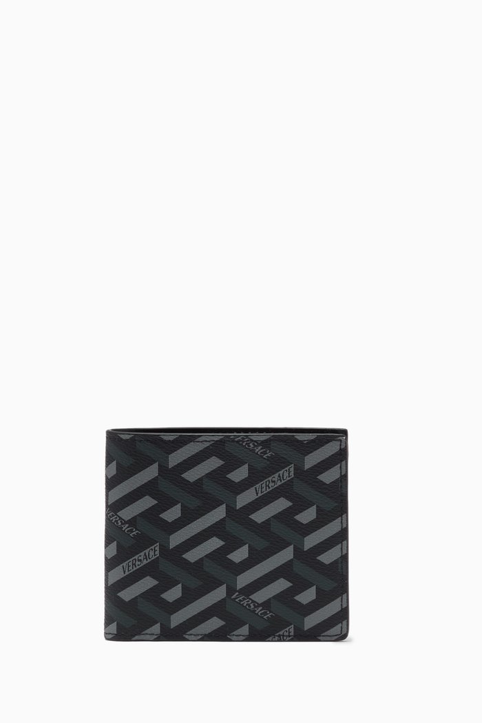 

La Greca Signature Bi-fold Wallet in Canvas, Multicolour