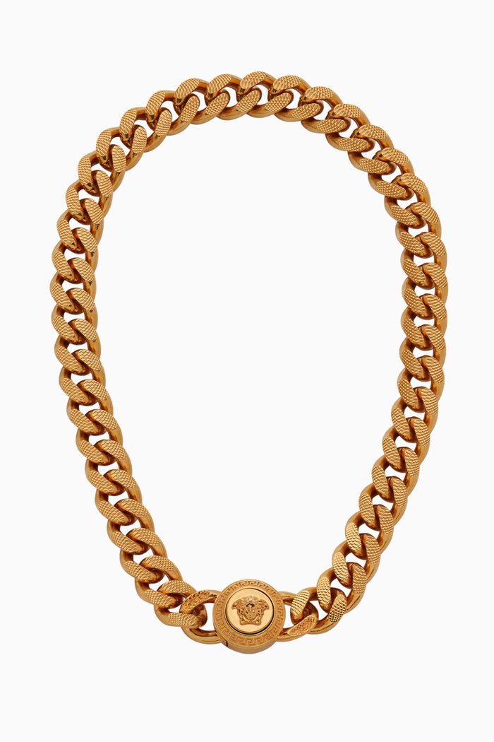 Medusa Chain Necklace in Metal, Gold