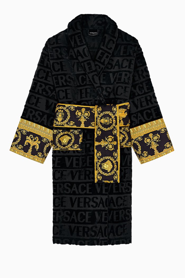 

Medusa Amplified Bathrobe in Cotton, Black
