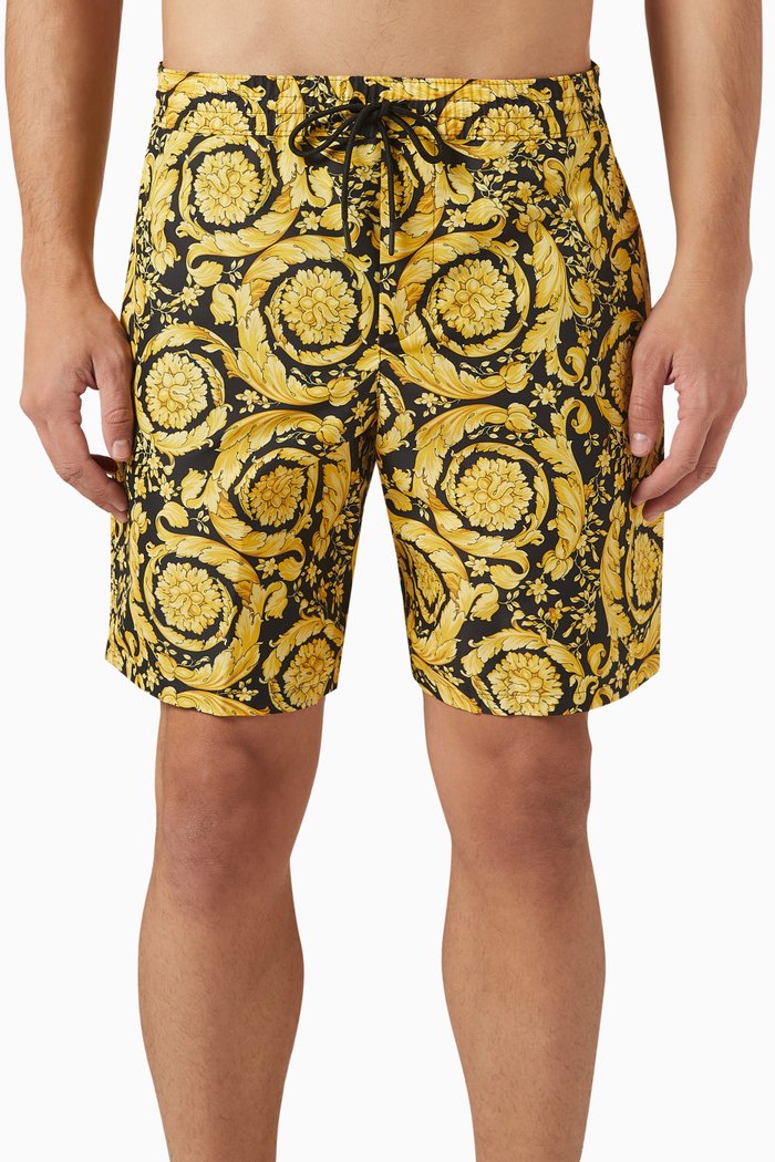 

Barocco Swim Shorts in Nylon, Gold