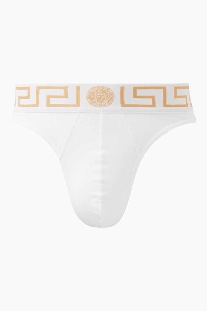 

Greca Border Thong in Cotton, Gold