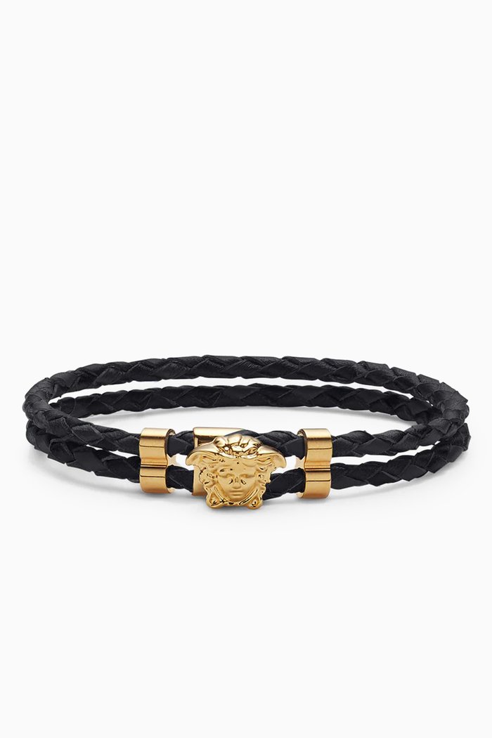 

Medusa Bracelet in Braided Leather, Black