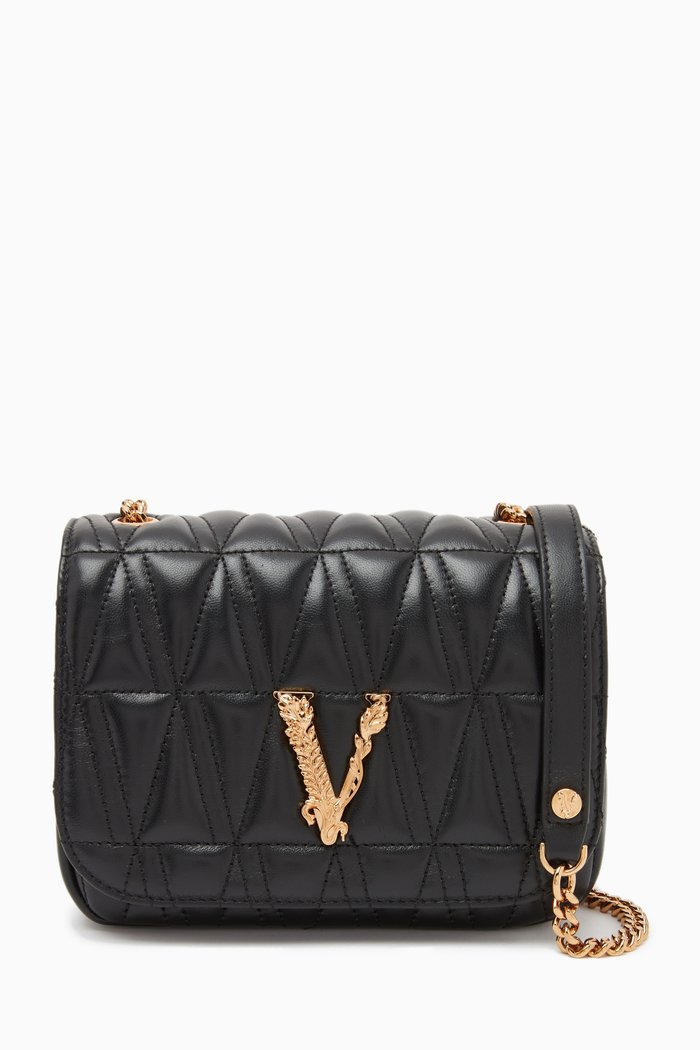 

Small Virtus Quilted Shoulder Bag in Leather, Multicolour