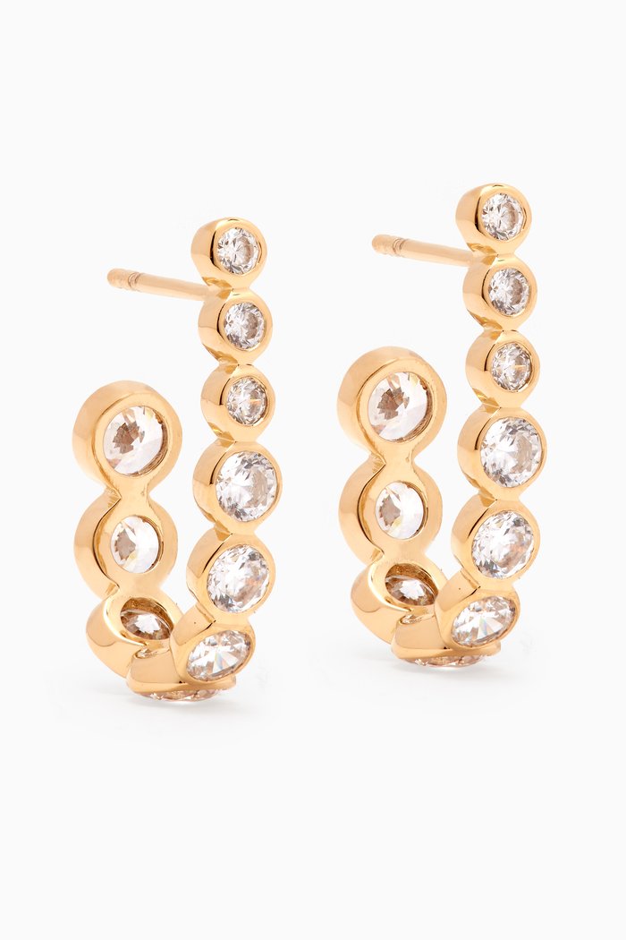 

CZ Hoop Earrings in Sterling Silver, Gold