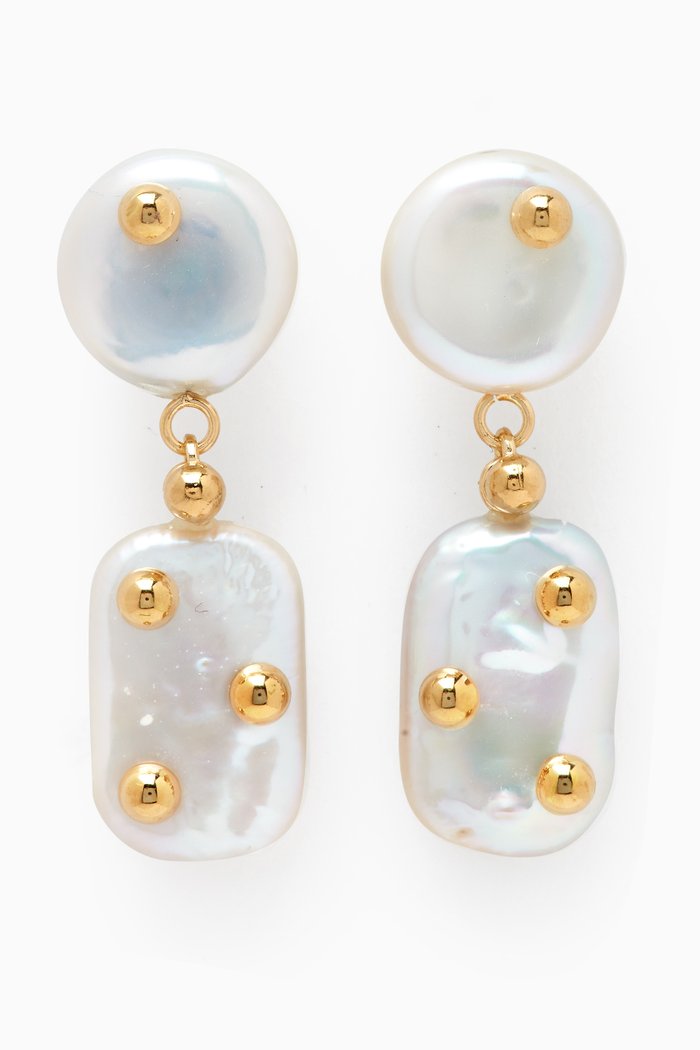 

Freshwater Pearl Earrings in 18kt Gold-plated Brass