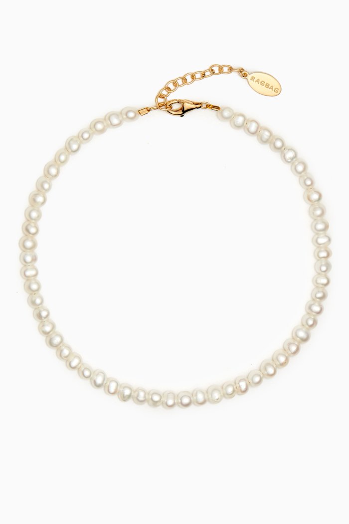 Freshwater Pearl Anklet in 18kt Gold-plated Brass