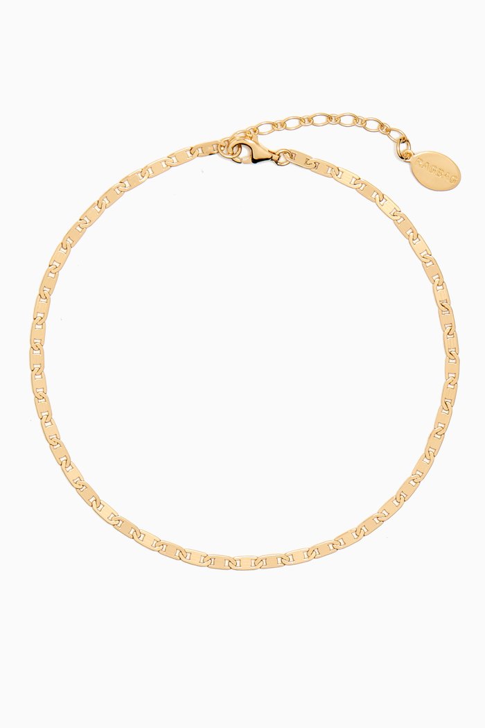 

Slim Chain Anklet in 18kt Gold-plated Brass