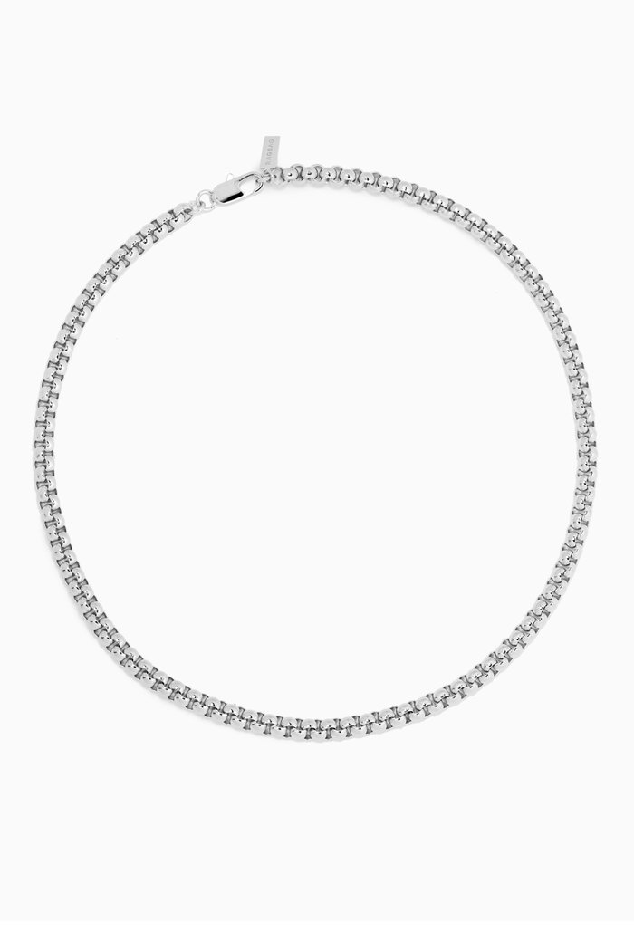 Spherical Chain Necklace in Silver-plated Brass