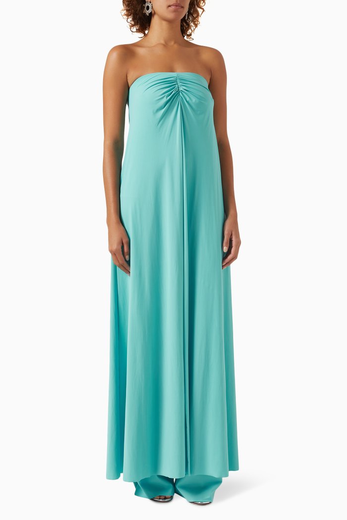 Harto Ruched Jumpsuit in Jersey, Blue