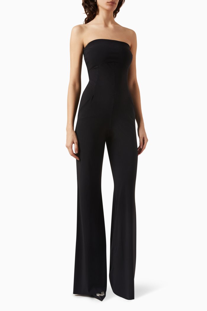 

Strapless Slim-fit Jumpsuit, Black