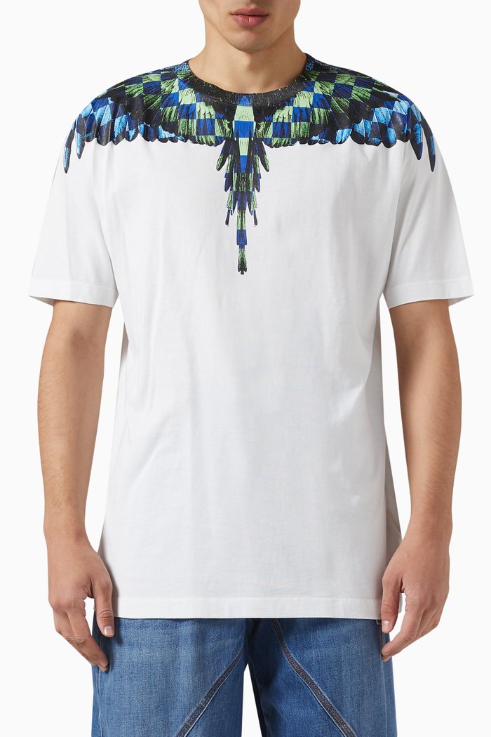 

Chess Wings T-shirt in Organic Cotton Jersey, White