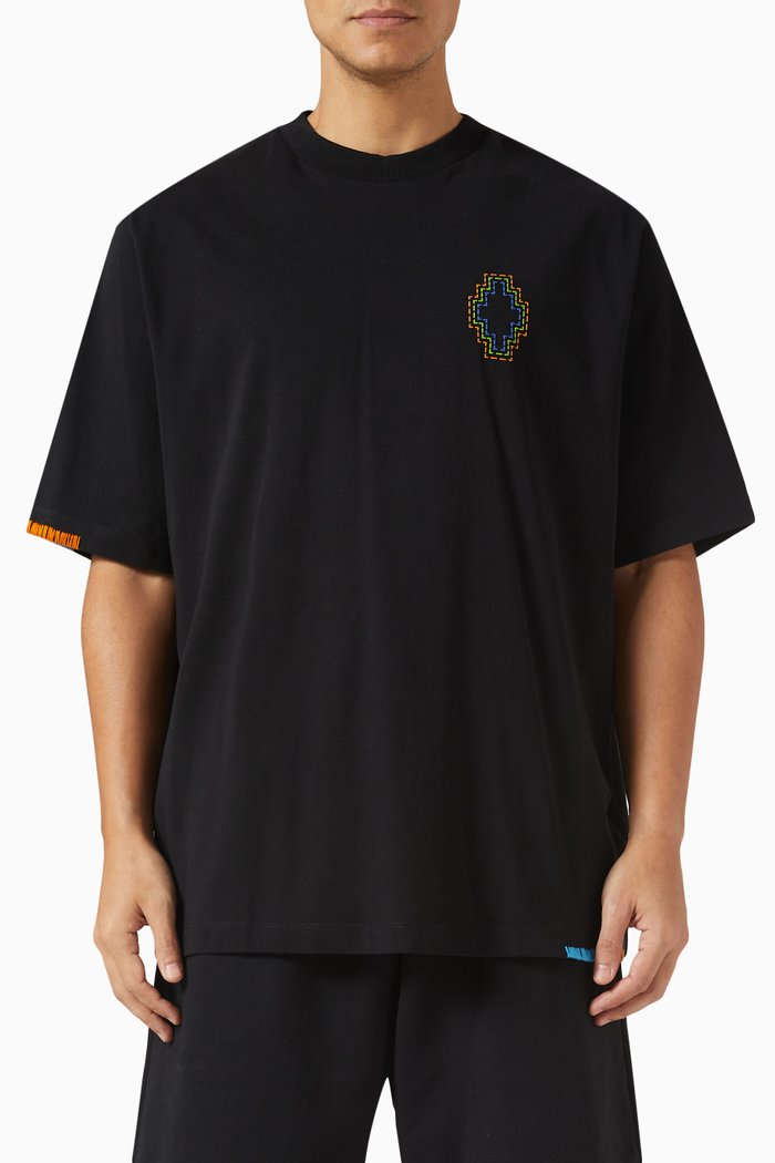 

Stitch Cross T-shirt in Cotton Jersey, Black