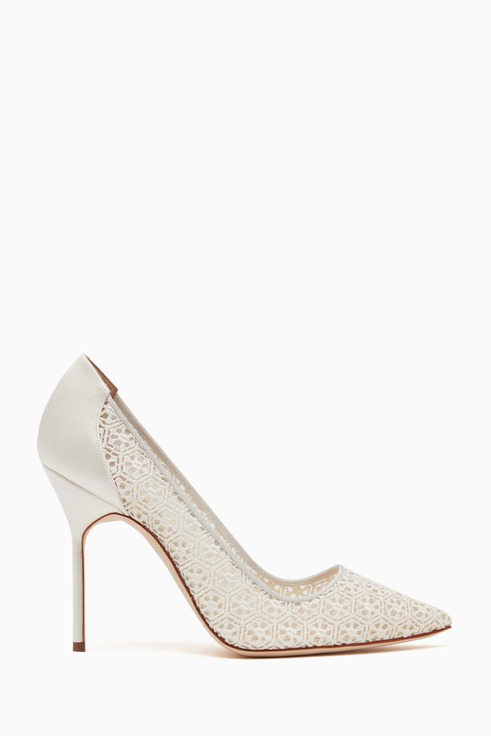 

BBLA 105 Point-toe Pumps in Lace, White
