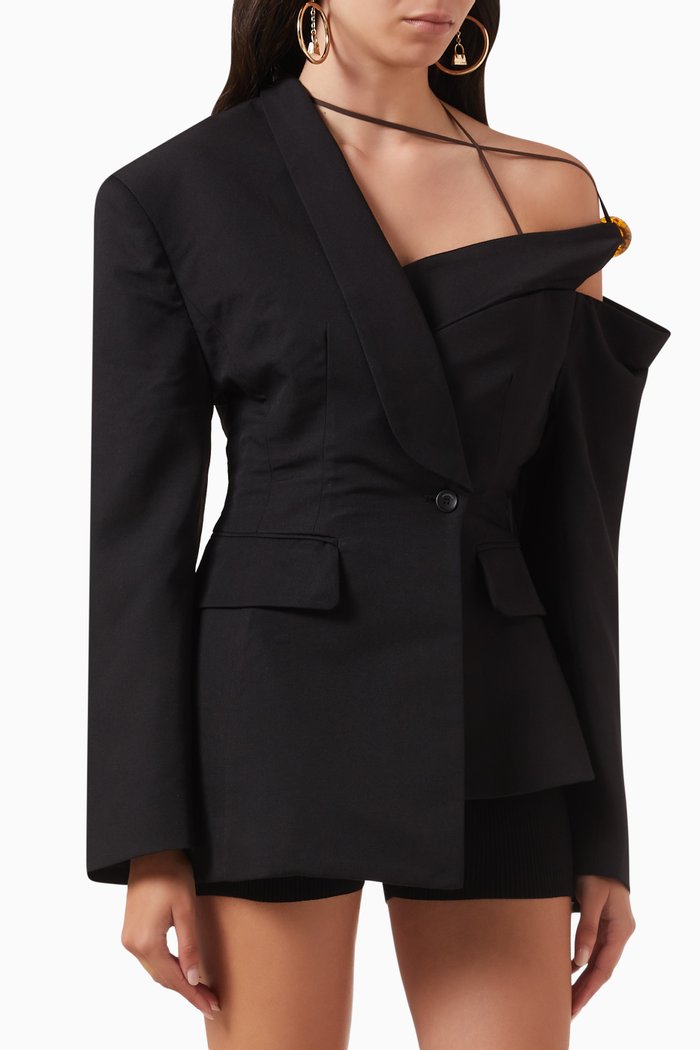 

La Veste Baska Blazer in Virgin Wool, Black