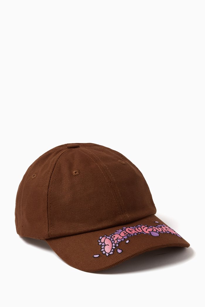 

La Casquette Desenho Embroidered Cap in Cotton, Brown
