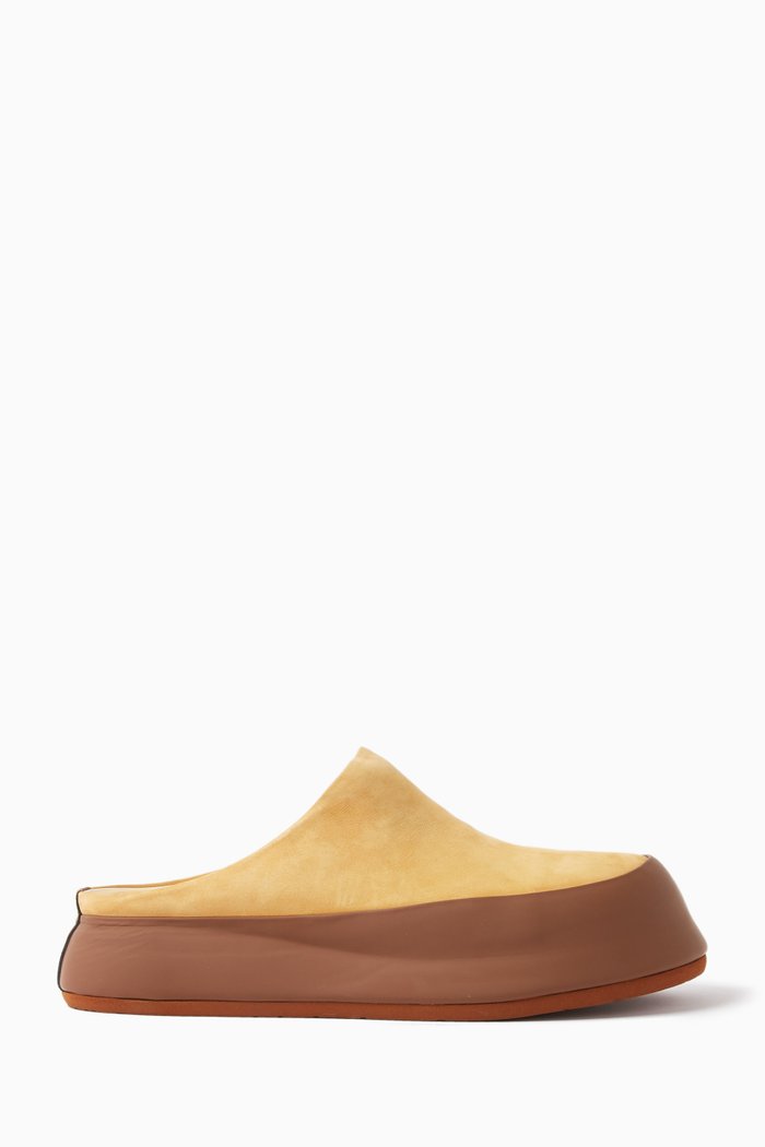Le Mules Goia in Leather, Yellow