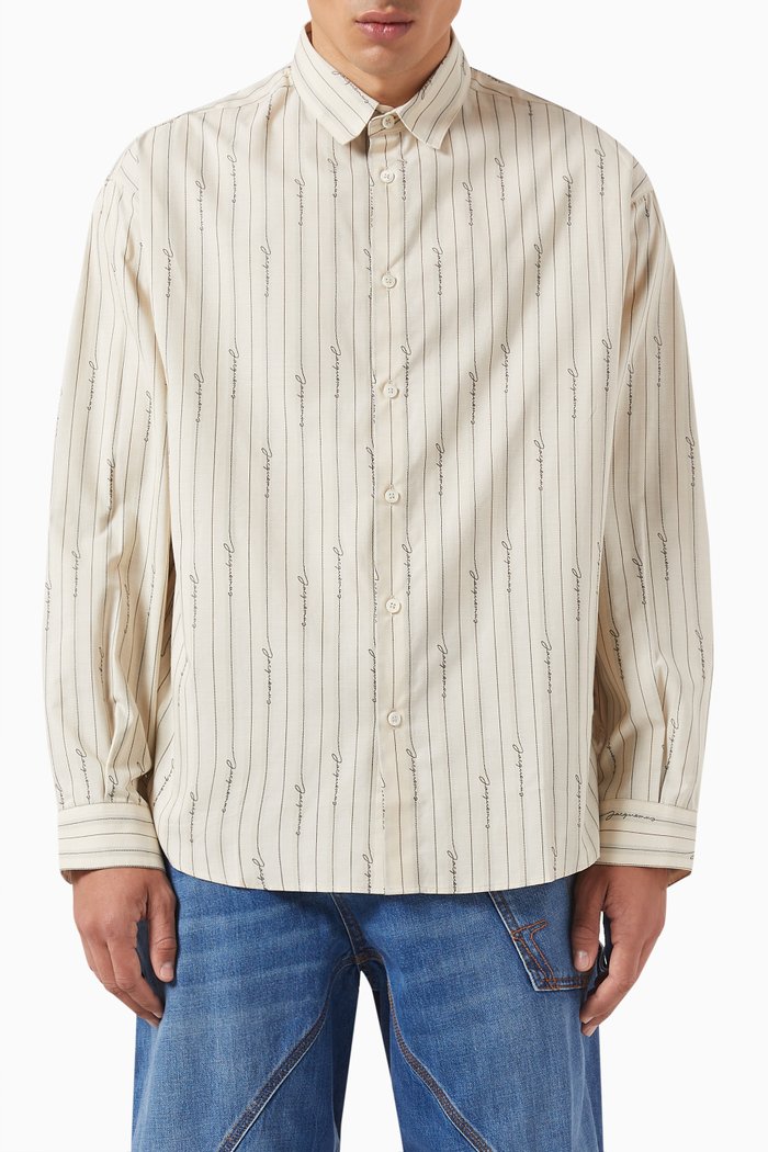 La chemise Simon Shirt in Cotton, Neutral
