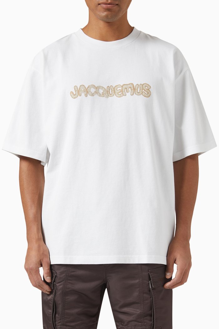 

Raphia logo T-shirt in Cotton Jersey, White