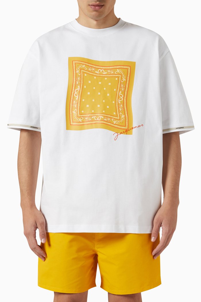 

Bandana Print T-Shirt in Cotton Jersey, White
