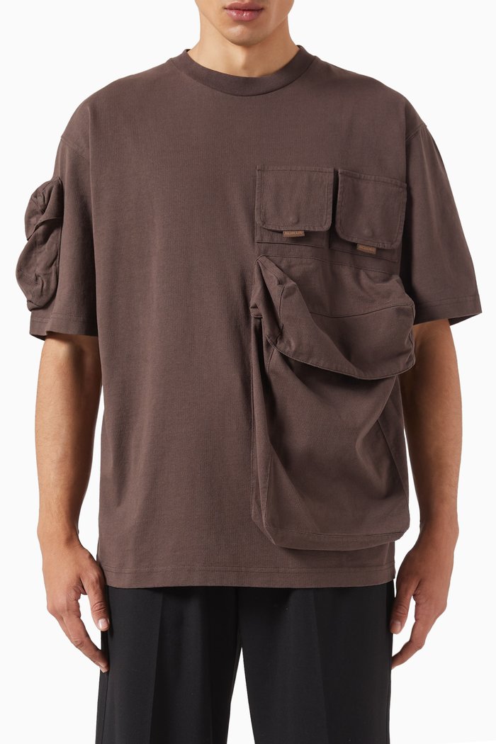 

Utility T-shirt in Cotton Jersey, Brown
