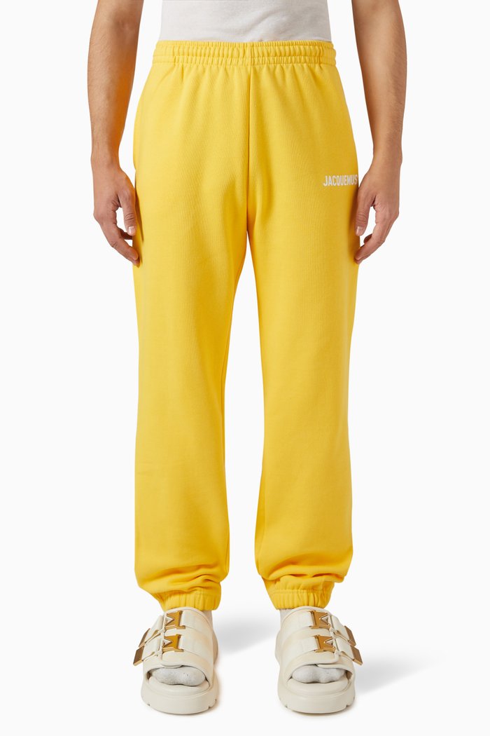 

Logo Print Sweatpants in Organic Cotton, Yellow
