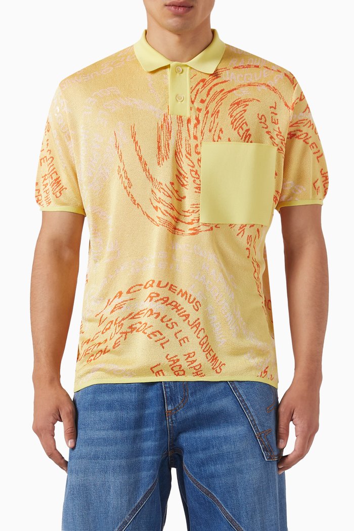 

Le Tordu Polo T-shirt in Logo-jacquard, Neutral