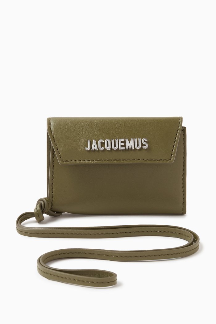 

Le Porte Logo Strap Wallet in Leather, Neutral