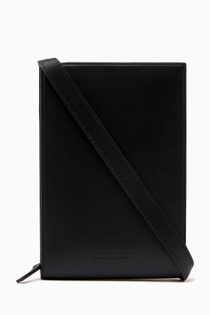 

Le Gadju Neck Wallet in Leather, Black