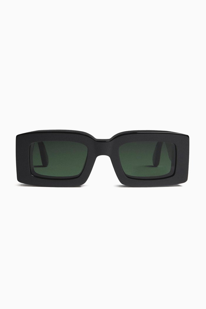 Les Lunettes Tupi Square Sunglasses in Acetate, Black