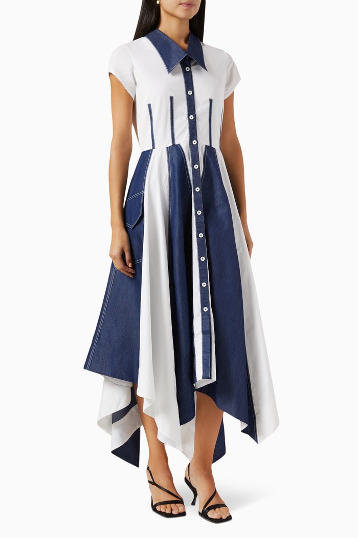 

Giovanni Midi Dress in Denim, Multicolour
