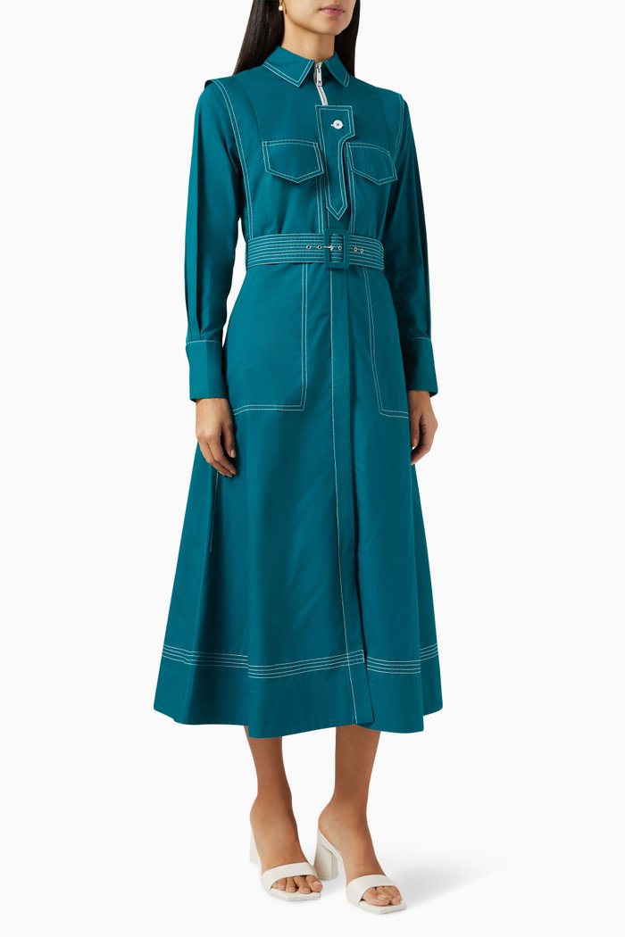 

Georgia Midi Dress in Cotton, Blue