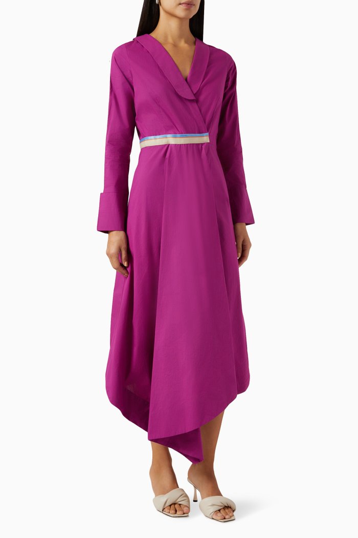 

Hersha Wrap Dress in Cotton Poplin, Pink