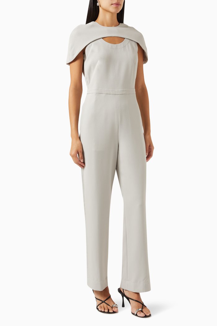 

Fiona Jumpsuit in Banana Crepe, Grey