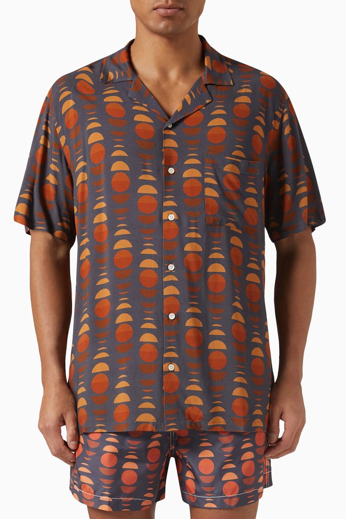 Laura Berger Graphic Print Shirt in Cotton, Multicolour