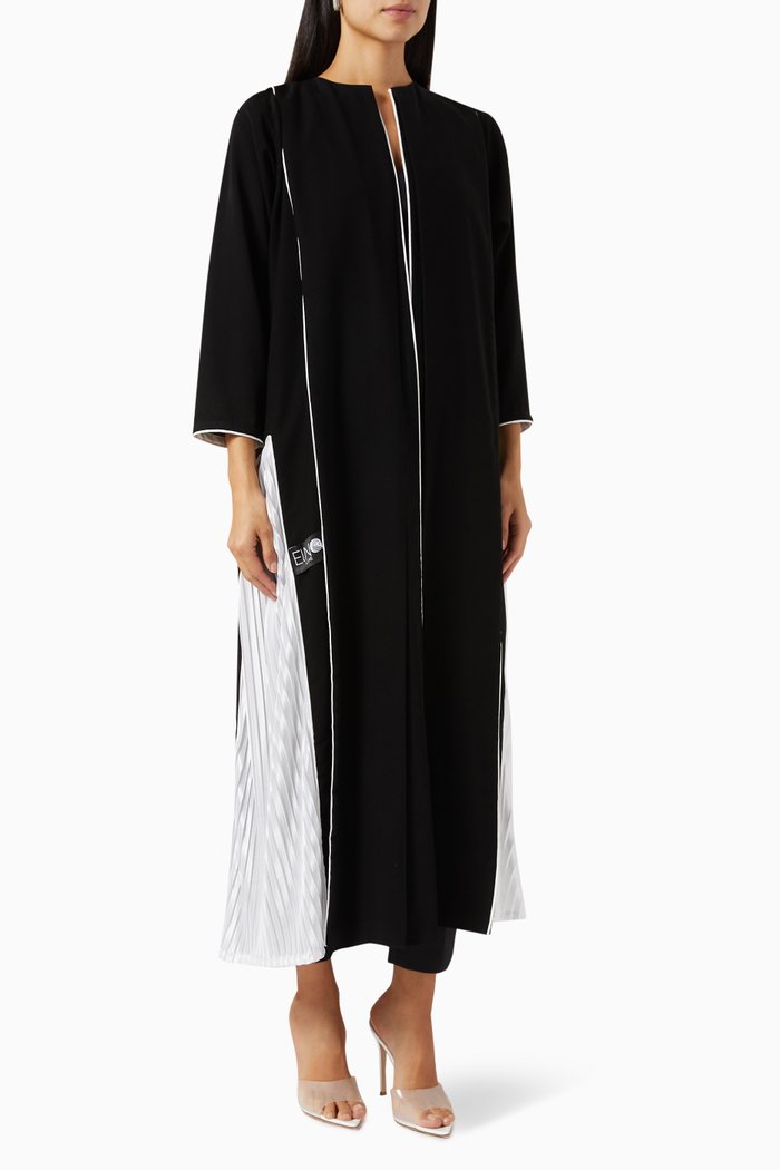 

Cocktail Embroidered Abaya in Crepe, Black