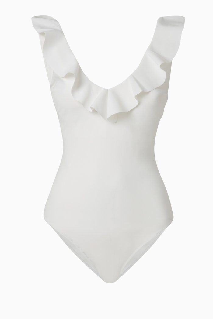 

Tarina Printed One-piece Swimsuit, White
