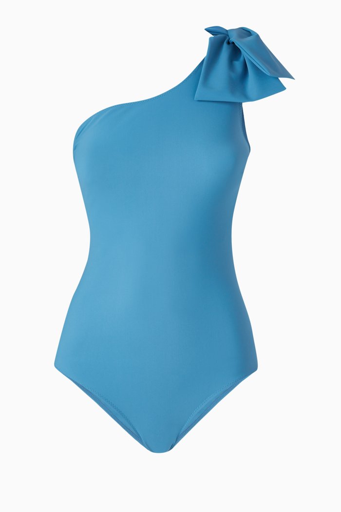 

Sayla Bow-detail One-piece Swimsuit, Blue