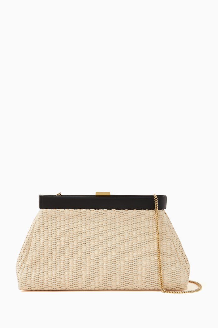 

Cannes Clutch in Raffia, Black
