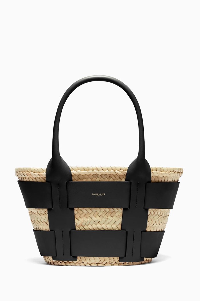 

Mini Santorini Tote Bag in Raffia, Black
