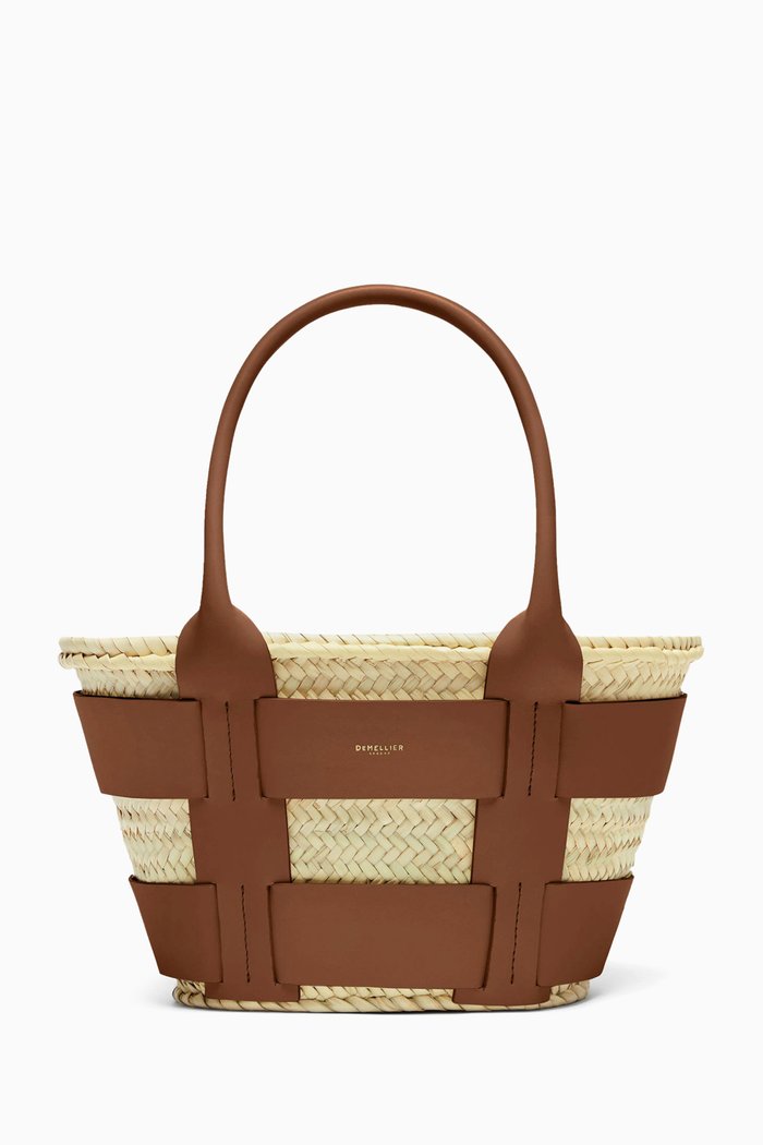 

Mini Santorini Tote Bag in Raffia, Brown