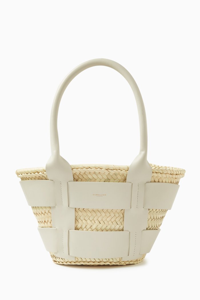 Mini Santorini Tote Bag in Raffia, Neutral