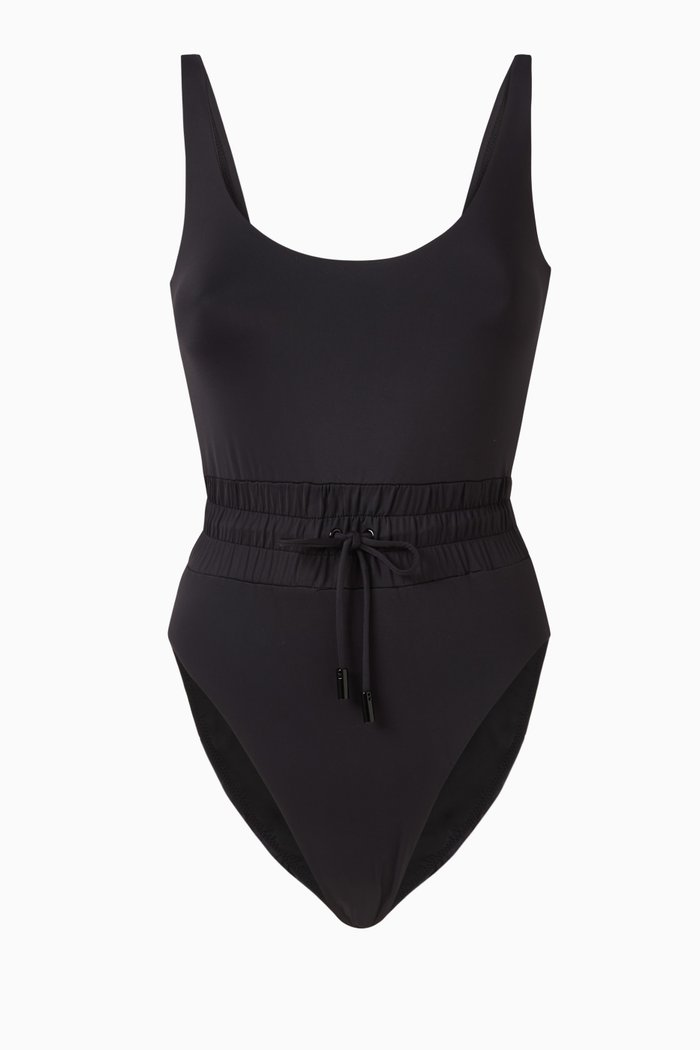 

Waist Framer One-piece Swimsuit, Black