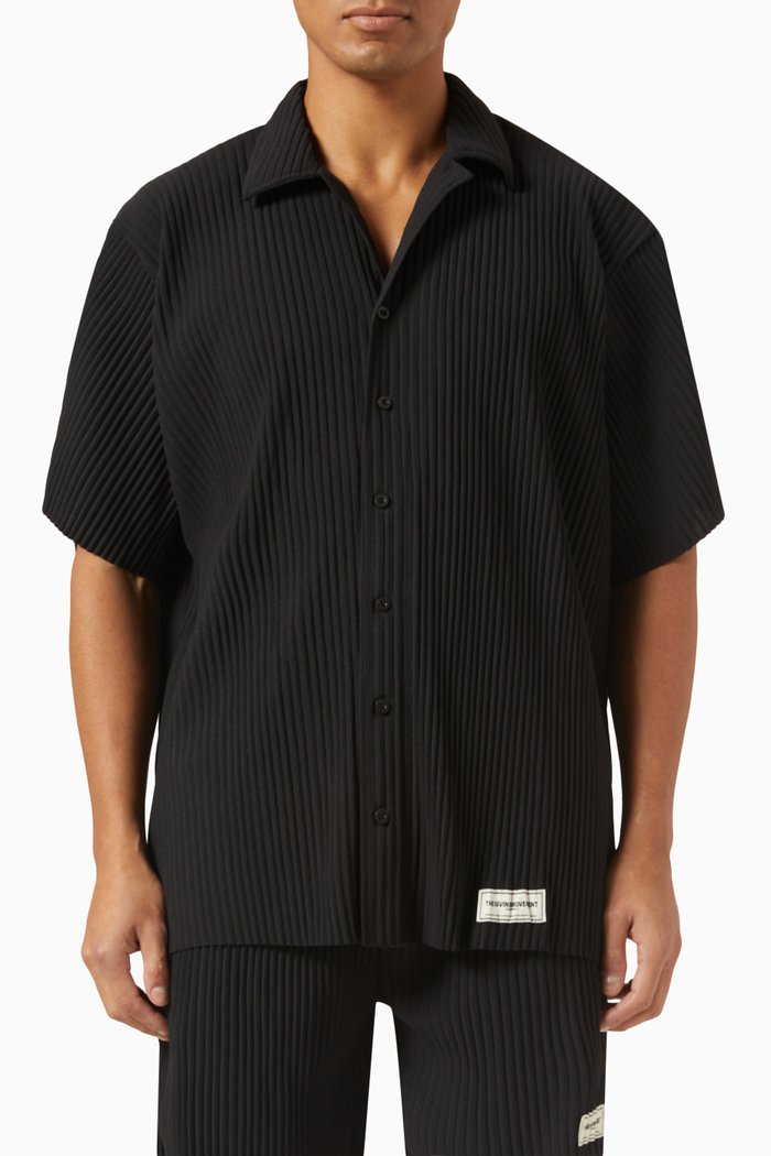 

Short-sleeved Shirt in PLISSE100©, Black