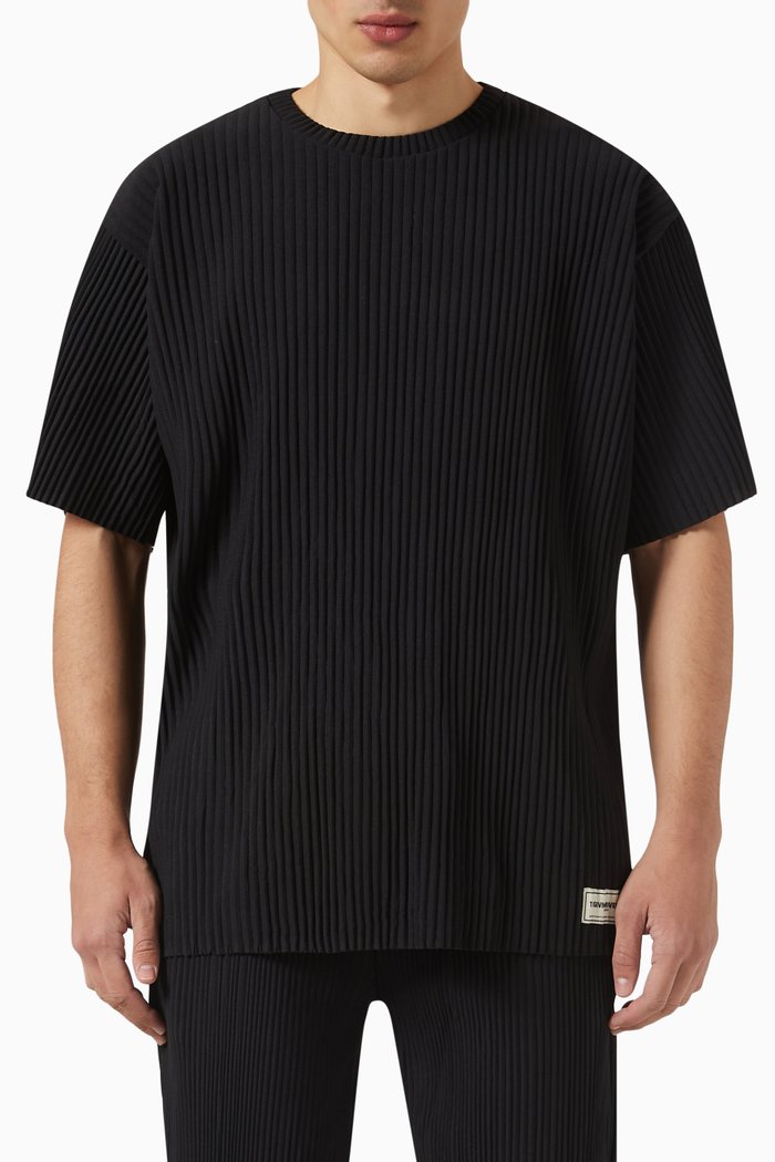 

Pleated T-shirt in PLISSE100©, Black