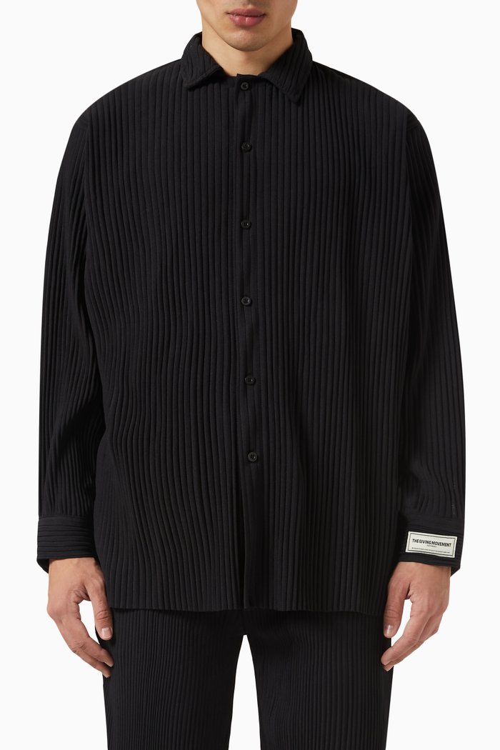 

Pleated Shirt in PLISSE100©, Black