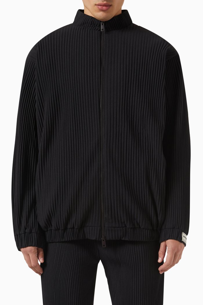 

Pleated Bomber Jacket in PLISSE100©, Black