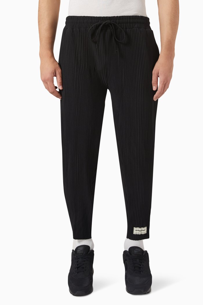 Tapered Pants in PLISSE100©, Black