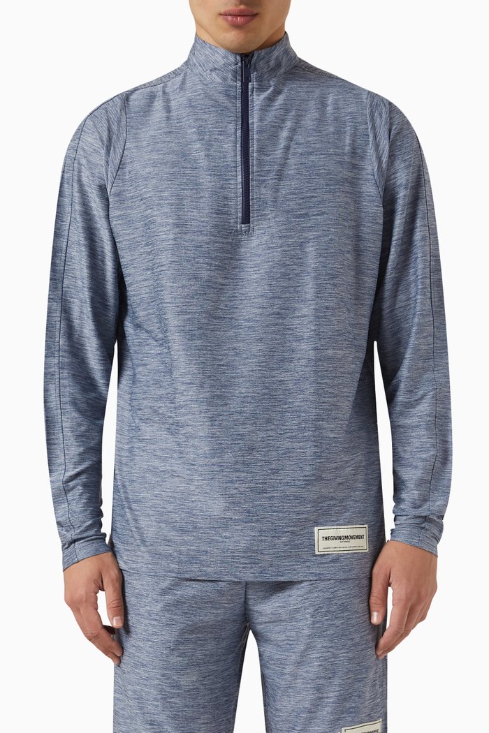 

Half Zip Sweatshirt in MVMT100©, Blue