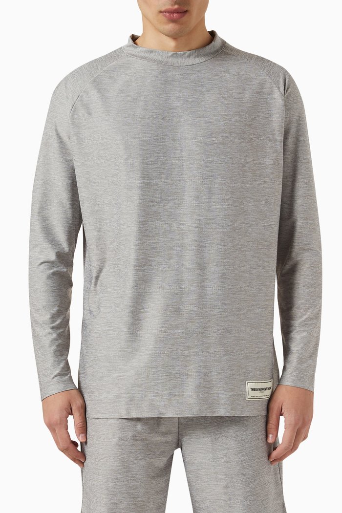 

High Neck Long Sleeve T-shirt in MVMT100©, Grey