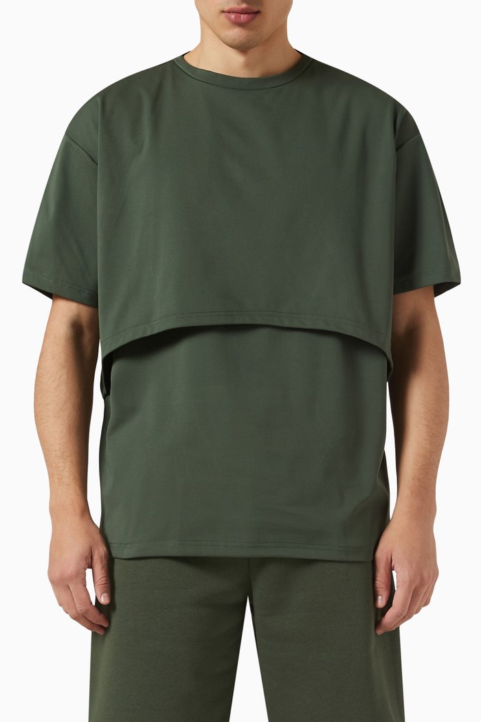 

Double Layer Oversized T-shirt in Light Softskin100©, Green